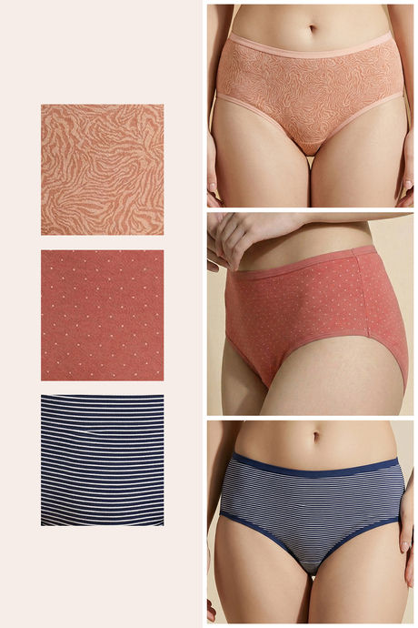 Zivame Medium Rise Full Coverage Hipster Panty (Pack of 3) - Multicolor — image 2
